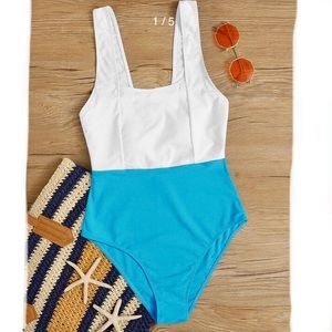 SHEIN Two Tone One Piece Swimsuit (L)